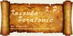 Kosovka Peralović vizit kartica
